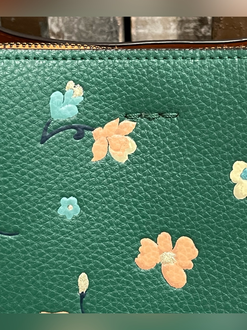 COACH Town Mystical Floral  Leather Bucket Bag C8214 - Picture 5 of 12